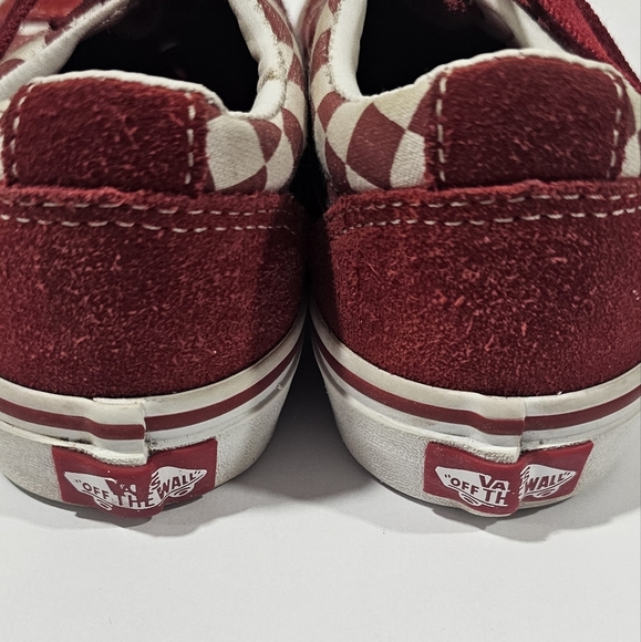 Vans Kids Size 13 Boy Girl Red Checkered Suede Sneakers - Picture 6 of 11